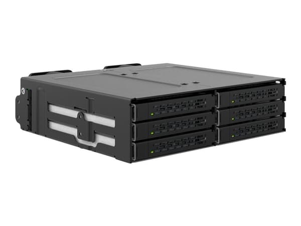 ICY Dock ToughArmor MB118VP-B - Drevkabinett - 6 x U.2/U.3 NVMe SSD, mobilstativ for 5,25"-brønn, med SlimSAS SFF-8654 8i - 2.5" - PCIe 4.0 - PCIe 4.
