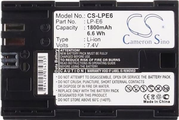 Akumulaattori Cameron Sino Akumulaattori Bateria Typu Lp-e6 / Lp-e6n / Lpe6 Do Canon / Cs-lpe6