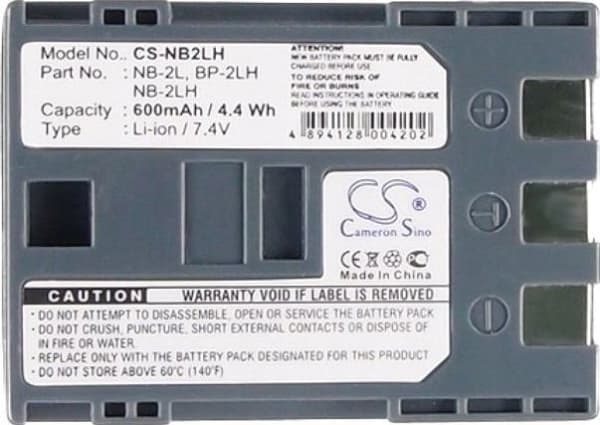 Cameron Sino Rechargeable Battery Rechargeable Battery Type Nb-2l/Bp-2lh/Nb-2lh/Bp-2l5/Bp2lcl/Er-d120 For Canon/Cs-nb2lh