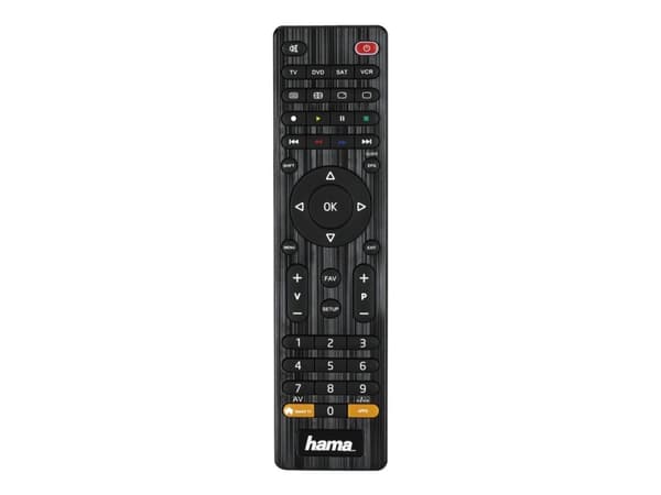 Hama 4in1 - Universell fjärrkontroll - infraröd - svart Svart
