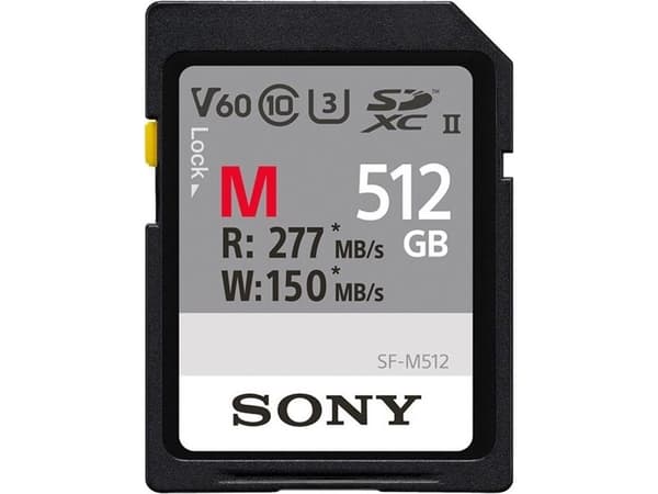 Sony SFM512/T2, 512GB, SDXC, Class 10, UHS-II, 277MB/s, 150MB/s