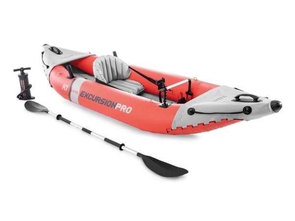 BÅT - INTEX EXCURSION PRO K1 KAYAK 305CMX91CMX46CM Grå, Rød