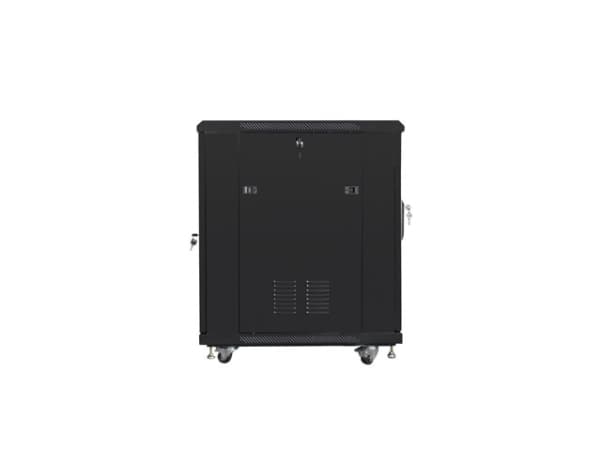 Lanberg V2 - Rack skåp - flat pack, med nätdörr, 600x800 - fristående - RAL 9004, svart - 15U - 19"