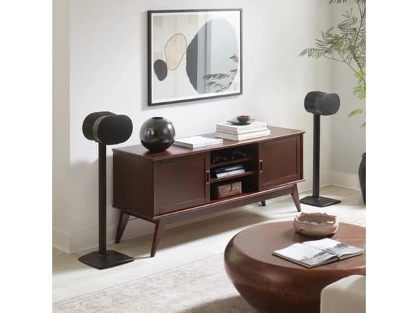Sanus WSSE32 - Ställ - fixerad - för högtalare - stål, formpressad aluminium - svart - golvstående (paket om 2) - för Sonos Era 300