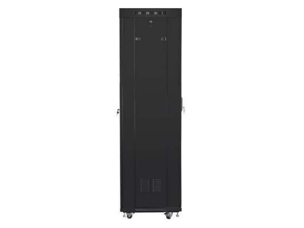 Lanberg V2 - Rack skap - flat pack, with mesh door, 600x600 - fritt stående - RAL 9004, svart - 42U - 19"