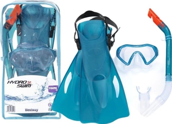 Bestway blå dykmask, simfötter och tub för barn Bestway 25046