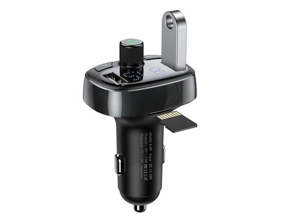 Baseus T-typed S-09 Bluetooth FM-sändare (svart)