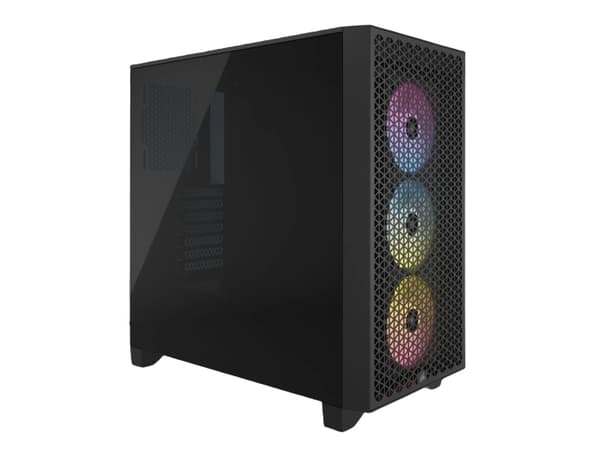 CORSAIR 3000D RGB AIRFLOW - Mid tower - utökad ATX - genomskinlig sidopanel (härdat glas) - ingen strömförsörjning (ATX) - svart - USB/ljud
