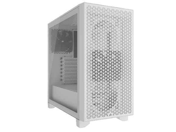 CORSAIR 3000D AIRFLOW - Mid tower - utökad ATX - genomskinlig sidopanel (härdat glas) - ingen strömförsörjning (ATX) - vit - USB/ljud