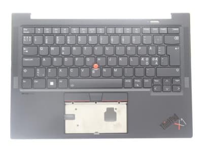 Sunrex - Ersättningstangentbord för bärbar dator - med Trackpoint - bakgrundsbelyst - QWERTY - Nordisk - svart - FRU - med övre skydd - för ThinkPad