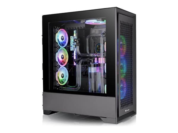 Thermaltake CTE T500 Air - FT - utökad ATX - genomskinlig sidopanel (härdat glas) - ingen strömförsörjning (PS/2) - svart - USB/ljud Svart