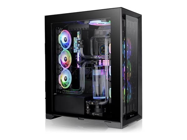 Thermaltake CTE T500 TG ARGB - FT - utökad ATX - genomskinlig sidopanel (härdat glas) - ingen strömförsörjning (PS/2) - svart - USB/ljud Svart