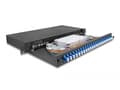 Miniatyrbilde 3 av 4: Delock - Spleiseboks for fiberoptikk - OS2, complete assembled - front - rackmonterbar - LC Duplex x 24 - svart - 1U - 19"