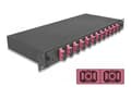 Miniatyrbilde 1 av 4: Delock - Spleiseboks for fiberoptikk - OM4, assembled - front - rackmonterbar - SC Duplex X 12 - svart - 1U - 19"