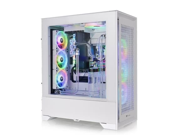Thermaltake CTE T500 Air Snow - FT - utökad ATX - genomskinlig sidopanel (härdat glas) - ingen strömförsörjning (PS/2) - vit, snö - USB/ljud