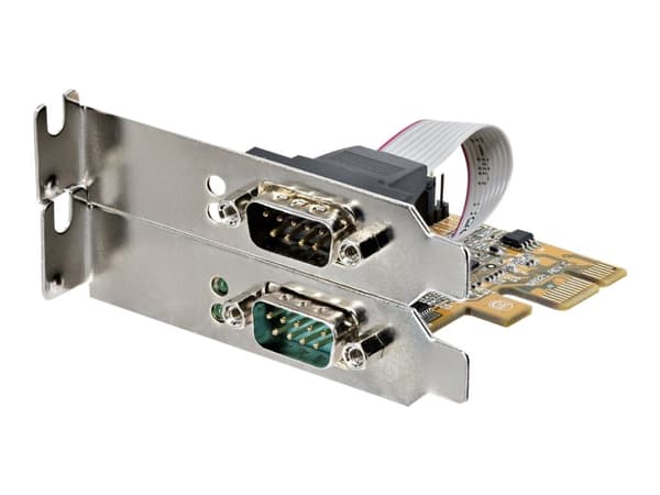 StarTech.com 2-Port PCI Express Serial Card, Dual Port PCIe to RS232 (DB9) Serial Interface Card, 16C1050 UART, Standard or Low Profile Brackets, COM