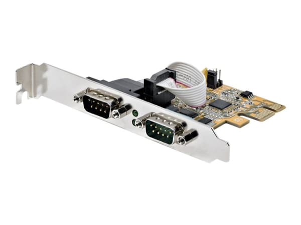 StarTech.com 2-Port PCI Express Serial Card, Dual Port PCIe to RS232 (DB9) Serial Interface Card, 16C1050 UART, Standard or Low Profile Brackets, COM Gult