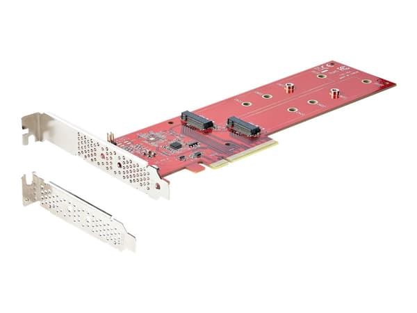 StarTech.com Dual M 2 PCIe AdapterKarte, PCIe x8/ x16 auf Dual AHCI oder NVMe M.2 SSDs, PCI Express 4.0, 7,8GB/s pro Laufwerk, Bifurkation Erforderli