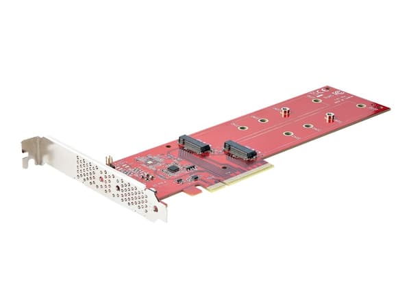 StarTech.com Dual M 2 PCIe AdapterKarte, PCIe x8/ x16 auf Dual AHCI oder NVMe M.2 SSDs, PCI Express 4.0, 7,8GB/s pro Laufwerk, Bifurkation Erforderli