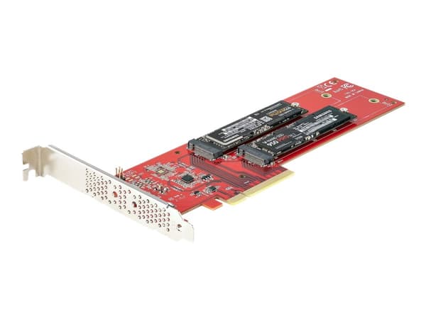 StarTech.com Dual M 2 PCIe AdapterKarte, PCIe x8/ x16 auf Dual AHCI oder NVMe M.2 SSDs, PCI Express 4.0, 7,8GB/s pro Laufwerk, Bifurkation Erforderli