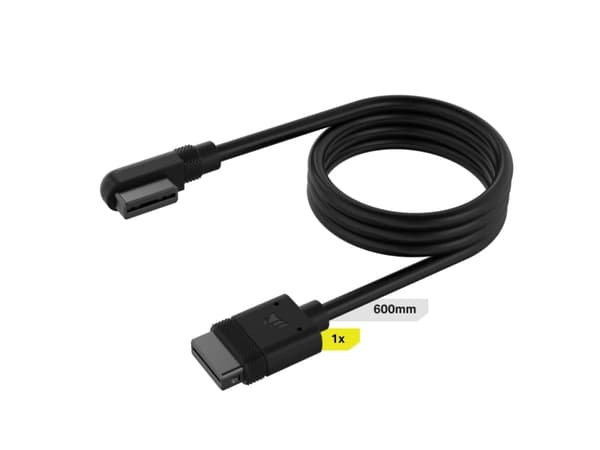 Corsair iCUE LINK - Strøm/data-kabel - CORSAIR iCUE link vinklet til CORSAIR iCUE link rett - 60 cm
