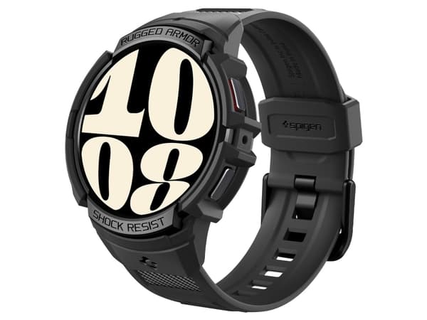 Spigen Rugged Armor Pro, Laatikko, SmartWatch, Musta, Samsung, Galaxy Watch 6 (40mm), Termoplastinen polyuretaani (TPU)