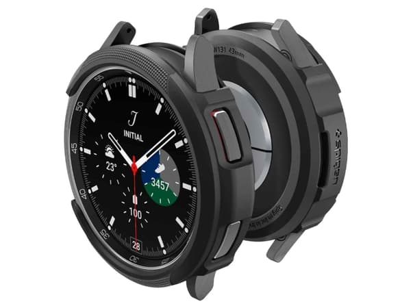 Spigen Liquid Air, Etui, Smartklokke, Sort, Samsung, Galaxy Watch 6 Classic (43mm), Termoplastisk polyuretan (TPU)