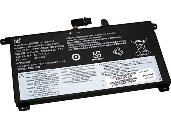 BTI - Batteri til bærbar PC (tilsvarer: Lenovo 01AV493, Lenovo SB10L84121, Lenovo SB10L84122) - 6-cellers - 2080 mAh - 32 Wh - for Lenovo ThinkPad P5