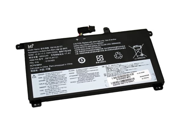 BTI - Batteri til bærbar PC (tilsvarer: Lenovo 01AV493, Lenovo SB10L84121, Lenovo SB10L84122) - 6-cellers - 2080 mAh - 32 Wh - for Lenovo ThinkPad P5