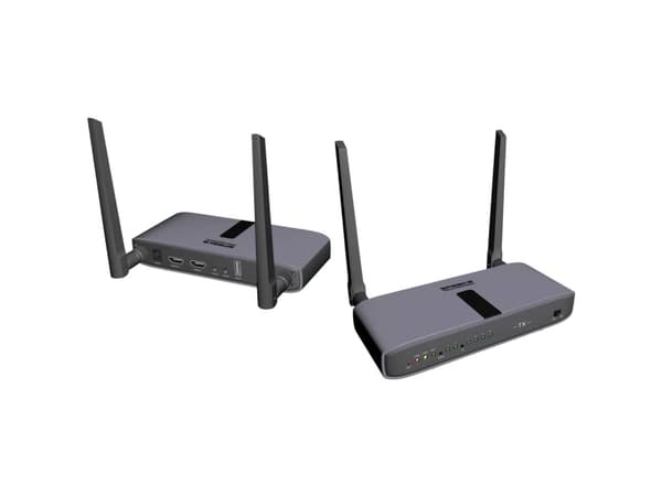 SpeaKa Professional SP-HWE-800 HDMI trådløs overføring (sett) 150 m 5 GHz 1920 x 1080 piksler Sikker trådløs overføring, loopet HDMI-utgang (SP-11004
