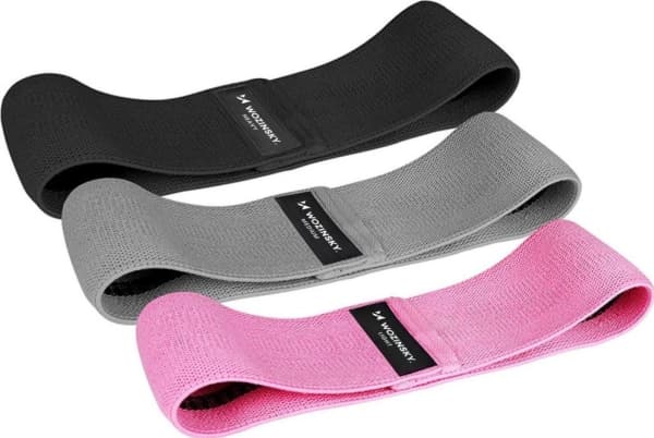 Wozinsky sett med 3x stoffmotstandsbånd minimotstandsbånd for Yoga Crossfit Fitness (WFB-01)