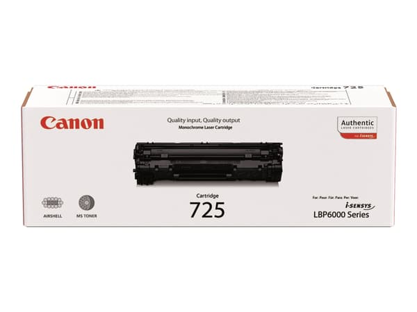 Canon CRG-725 - Svart - original - tonerpatron - for i-SENSYS LBP6000, LBP6000B, LBP6020, LBP6020B, LBP6030, LBP6030B, LBP6030w, MF3010