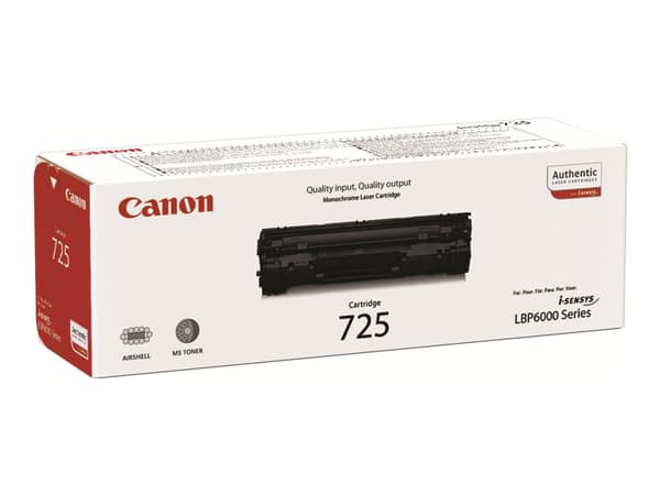 Canon CRG-725 - Svart - original - tonerpatron - for i-SENSYS LBP6000, LBP6000B, LBP6020, LBP6020B, LBP6030, LBP6030B, LBP6030w, MF3010