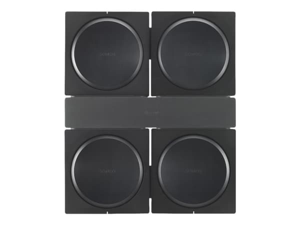 Flexson FLXSAX4WM1021 - Konsol - för 4 audio amplifiers - låsbar - stål - svart - väggmonterbar - för Sonos Amp