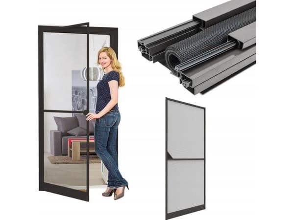 EASY LIFE Aluminiumsdør myggnett 100x215 antrasitt