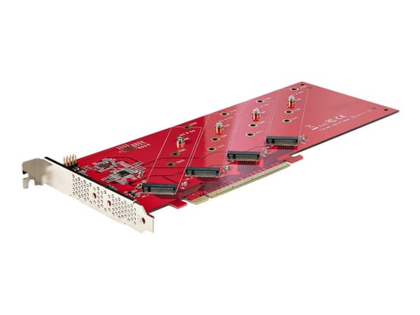 STARTECH.COM Quad M.2 PCIe-adapterkort PCI Express 4.0 x16 til firedoblet NVMe eller AHCI M-Key M.2 SSD-er 7,8 Gbit/s per SSD-bifurkasjon (QUAD-M2-PC