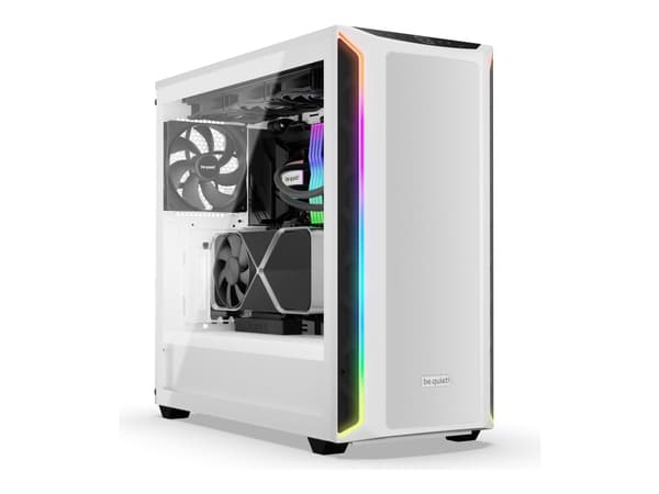 be quiet! SHADOW BASE 800 DX - Midi-tårn - utvidet ATX (E-ATX) - sidepanel med vindu (herdet glass) - ingen strømforsyning (ATX / PS/2) - hvit - USB/