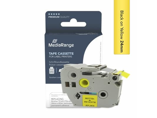 MediaRange MRBTZ651, Brother TZ-651/TZe-651, Sort, Brother, 2,4 cm, 8 m, 1 stk