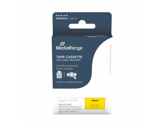 MediaRange MRBTZ651, Brother TZ-651/TZe-651, Sort, Brother, 2,4 cm, 8 m, 1 stk