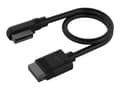 Miniatyrbilde 1 av 3: Corsair iCUE LINK - Strøm/data-kabel - CORSAIR iCUE link vinklet til CORSAIR iCUE link rett - 20 cm (en pakke 2)