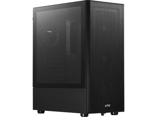 XPG VALOR - Mid tower - ATX - genomskinlig sidopanel (härdat glas) - ingen strömförsörjning - svart - USB/Audio/Mic