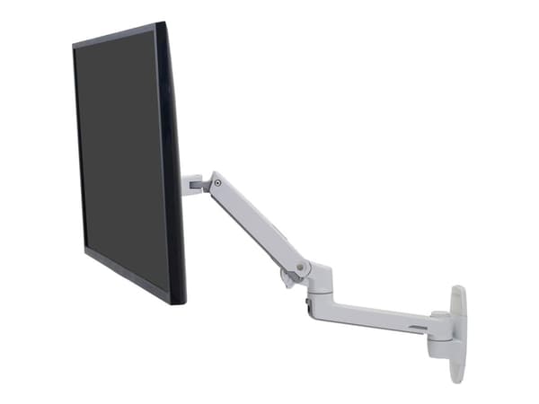 Ergotron LX - Monteringssats (bildskärmsarm) - för LCD-display - aluminium - vit - skärmstorlek: upp till 34 tum - väggmonterbar Vit