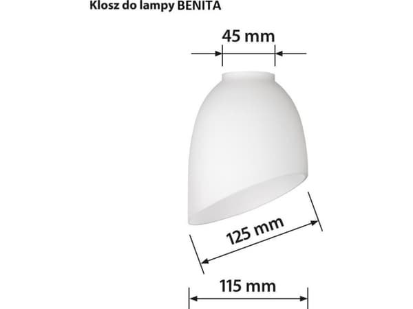 Activejet 5901443121329, Belysning, lampskärm, Vit, Glas, Lampa BENITA, Sovrum, Matsal, Hemmakontor, Vardagsrum, Kontor, 260 mm