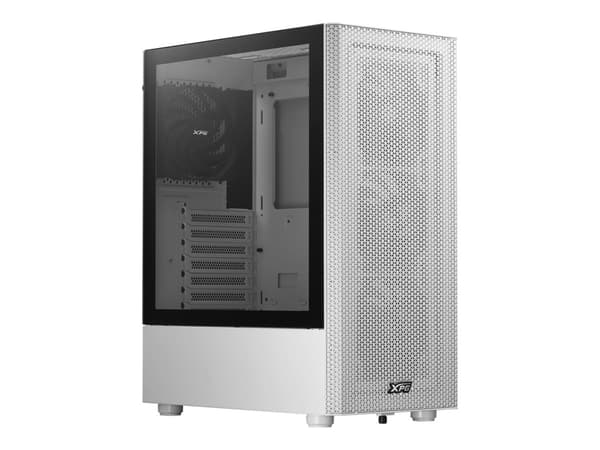 XPG VALOR - Mid tower - ATX - genomskinlig sidopanel (härdat glas) - ingen strömförsörjning - vit - USB/Audio/Mic Vit