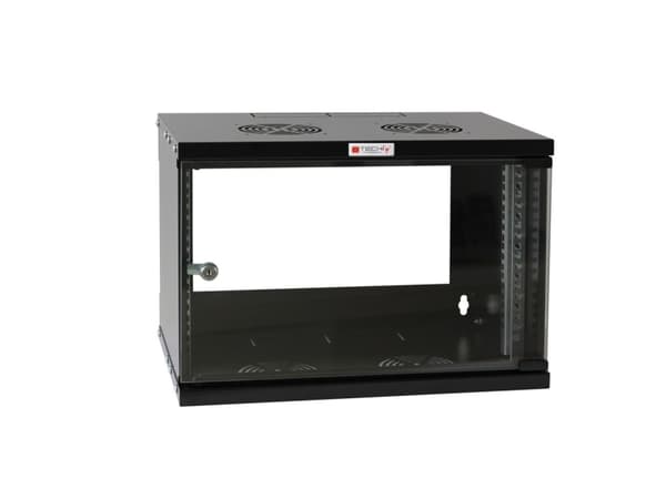 Techly I-CASE EL-1006B45, Väggmonterad rack, 6U, 50 kg, Knapplås, 14,2 kg, Svart
