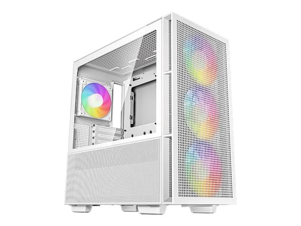 DeepCool CH560 WH - Tower - utvidet ATX (E-ATX) - sidepanel med vindu (herdet glass) - ingen strømforsyning (ATX / PS/2) - hvit - USB/lyd
