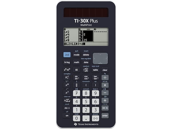 Texas Instruments TI-30X, Lomme, Vitenskaplig, 10 sifre, 4 linjer, Batteri/Solcelle, Sort