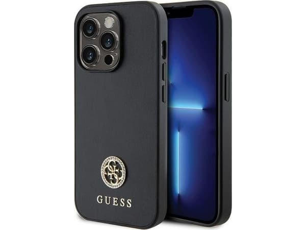 Guess GUHCP13LPS4DGPK iPhone 13 Pro 6.1" black hardcase Strass Metal Logo