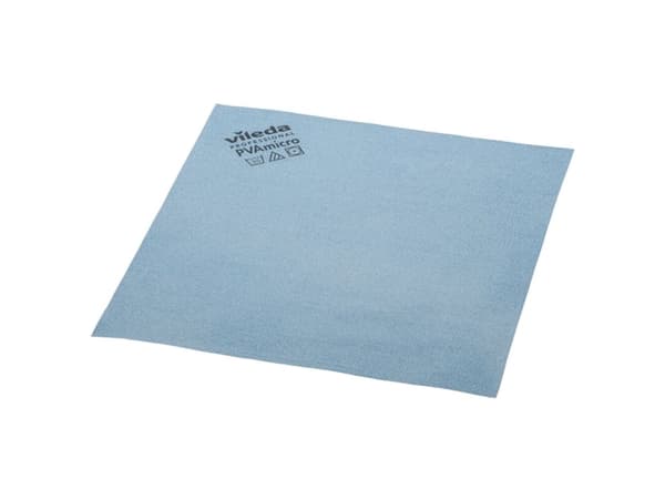 Mikrofiberduk, Vileda PVAmicro, 38x35cm, blå - 5 st./förpackning