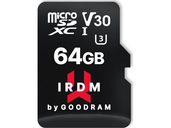 GOODRAM IRDM Micro SDXC minnekort 64 GB UHS-I U3 V30 + adapter